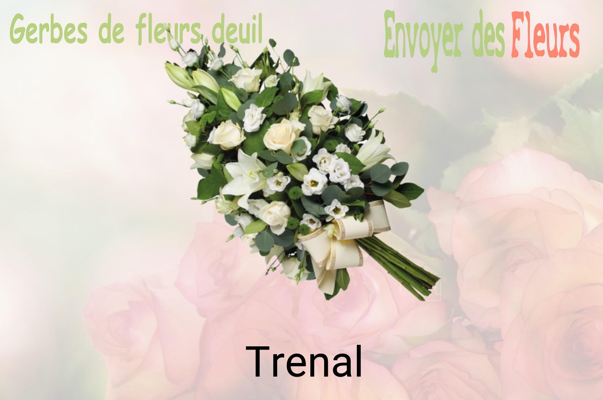 Gerbe de fleurs de deuil livrée à Trenal